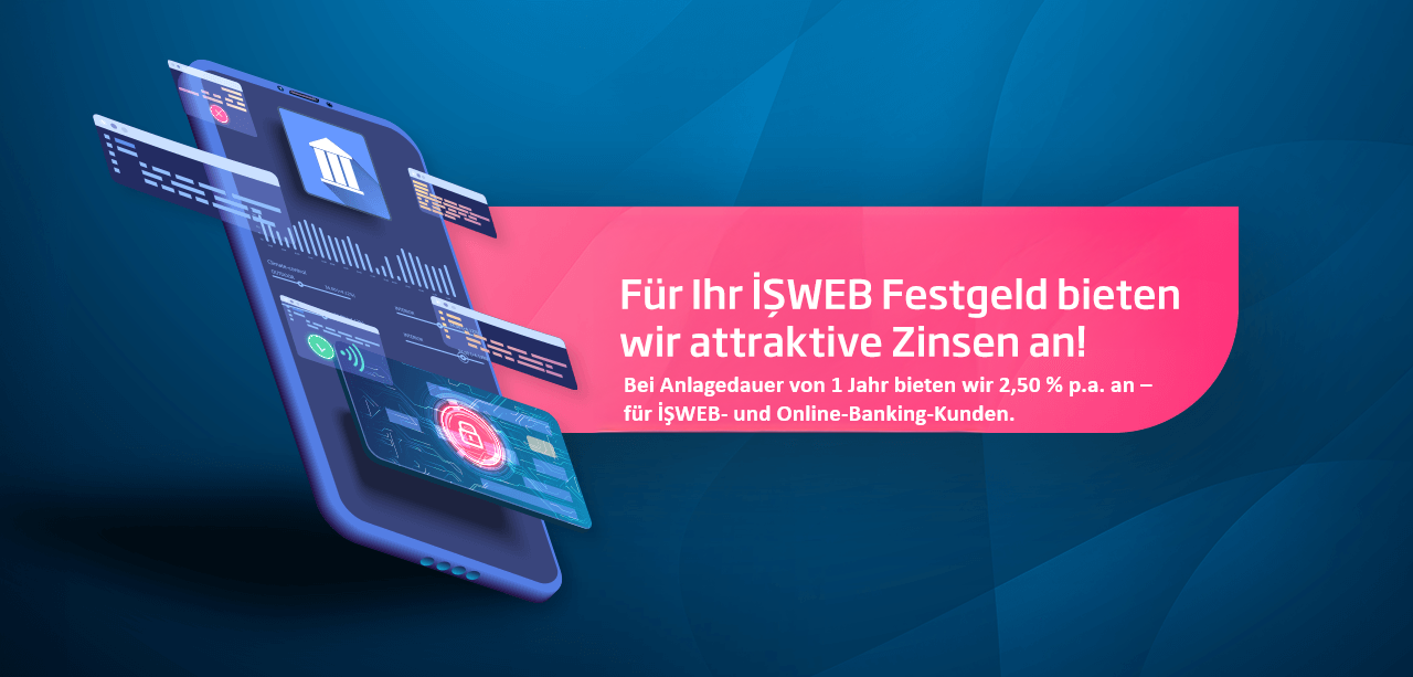 Isweb Festgeld - Bei Anlagedauer von 1 Jahr bieten wir 2,50% p.a. an